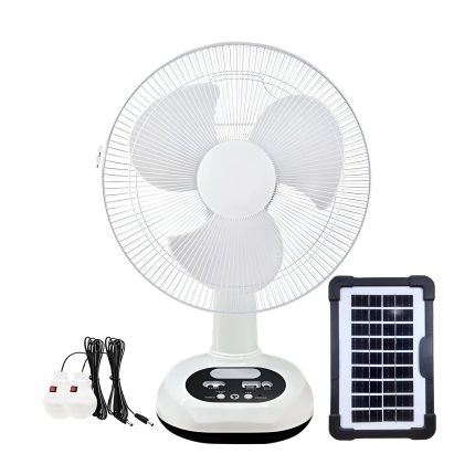 Ventilador de Mesa Solar Recargable 12 Pulgadas