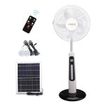 Ventilador de Pedestal Recargable LE MOND 18″ con Panel Solar Incluido