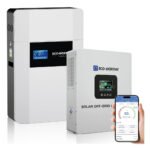 Estación de Respaldo de Energía (ECO-WORTHY) Batería LiFePO4 de Montaje en Pared de 5120 Wh 48 V 100 Ah con Caja de Conductos
